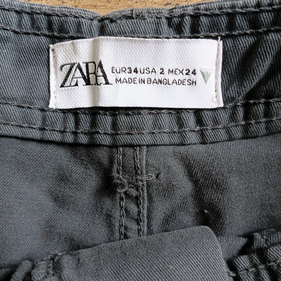 Zara Gray Cargo Pants Size 2 - Picture 5 of 6